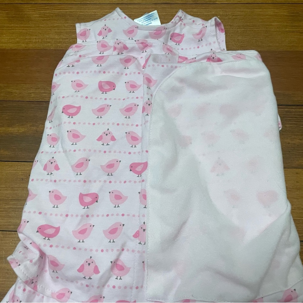 Halo Pink Bird Print Wearable Blanket Sleep Sack Swaddle Size Newborn - Picture 10 of 11